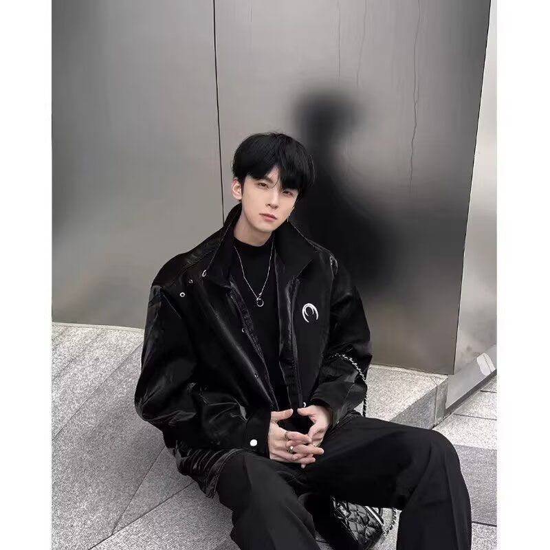 1506A/GU10110/P68翻领夹克男高级感韩版宽松痞帅短款外套1，男装夹克，星座1506A