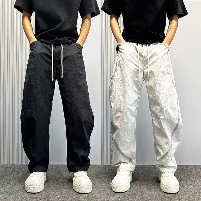 1506A/GY2450/P51弯刀直筒裤痞帅宽松阔腿裤春秋薄款速干男裤1图片