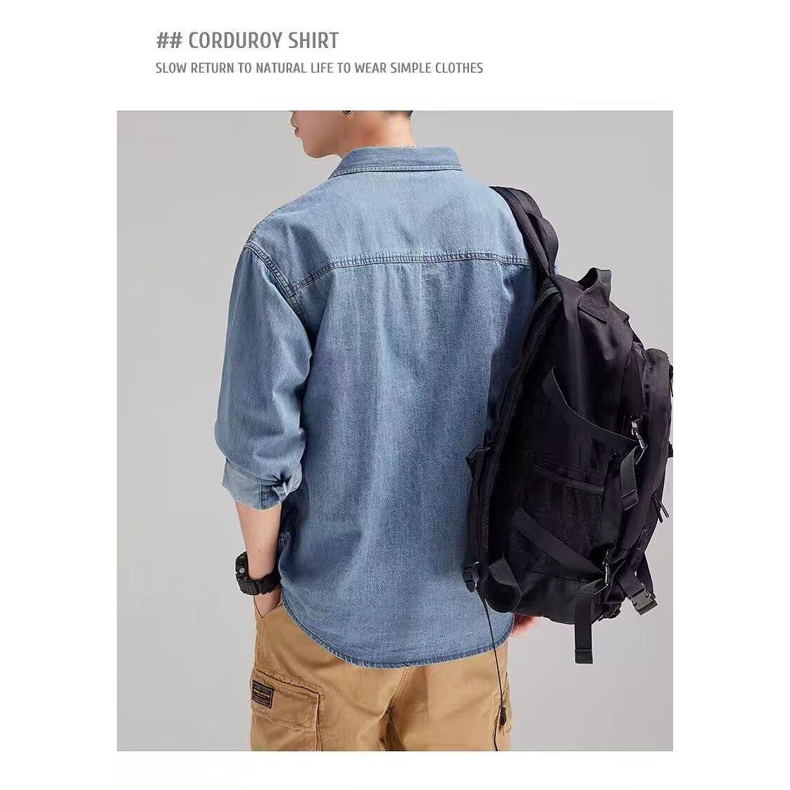 1506A/G8710/P54牛仔衬衫长袖春秋季男生痞帅衬衣褂子休闲外套,男装衬衫,星座1506A