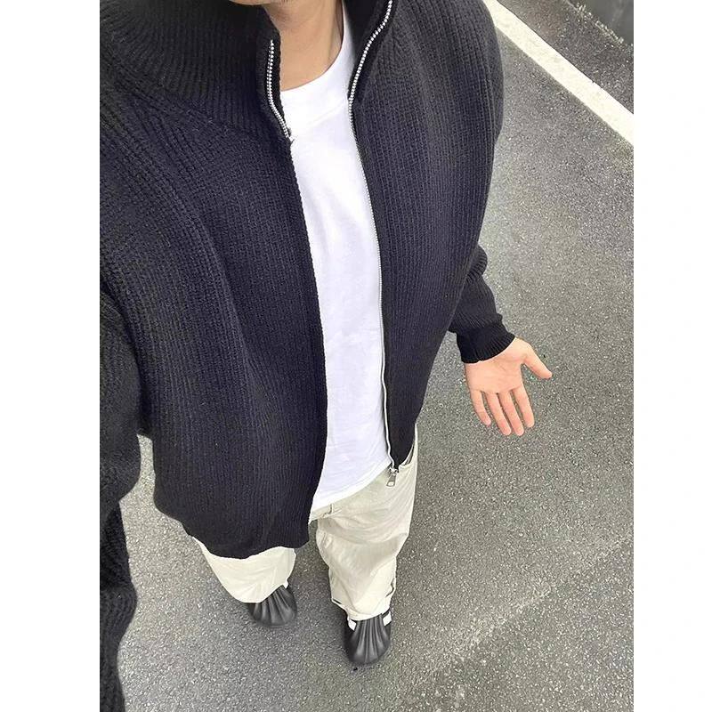 1506A/GK170/P60立领开衫拉链毛衣复古高级感男女休闲针织衫外套1图片