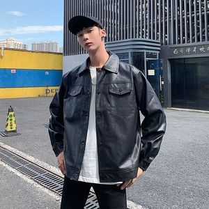 1506A/GX33250/P56轻熟风免烫机车工装PU皮夹克男士宽松风外套图片