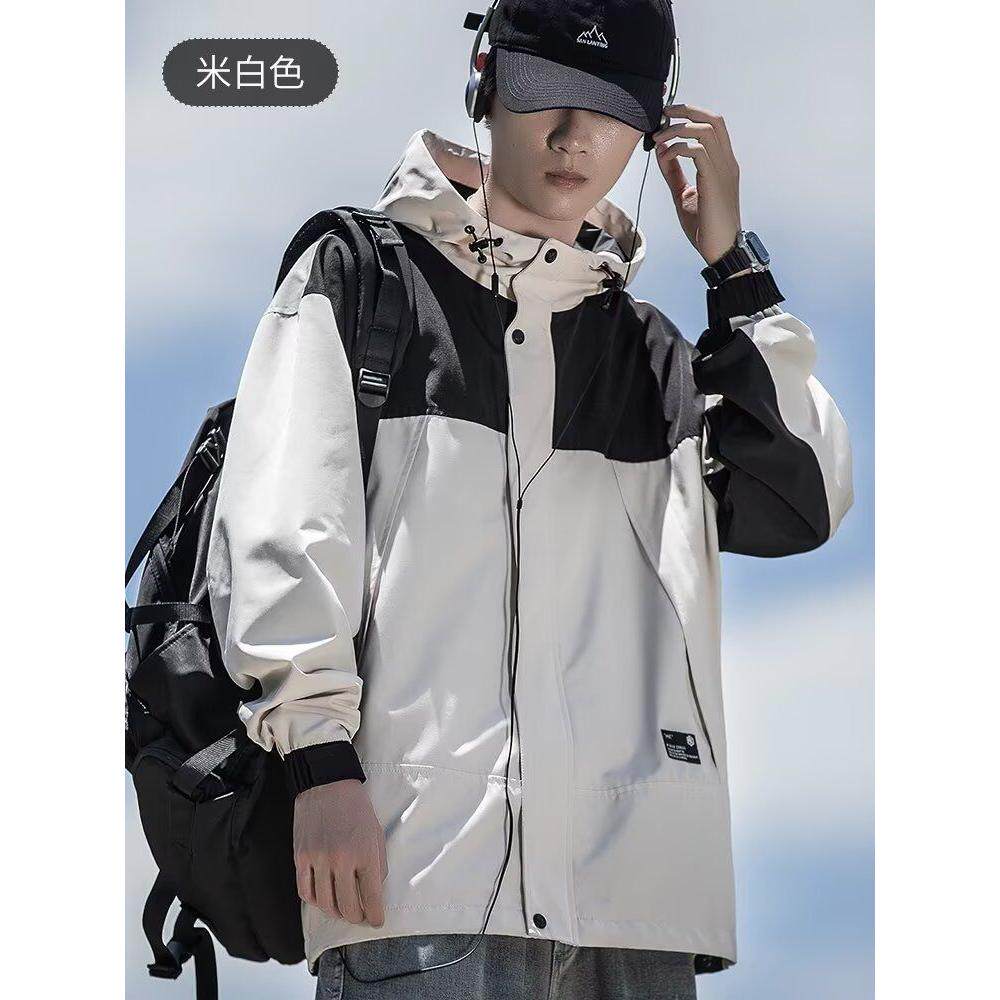 1506A/G7610/P79冲锋衣男潮牌连帽秋季户外宽松工装夹克2图片