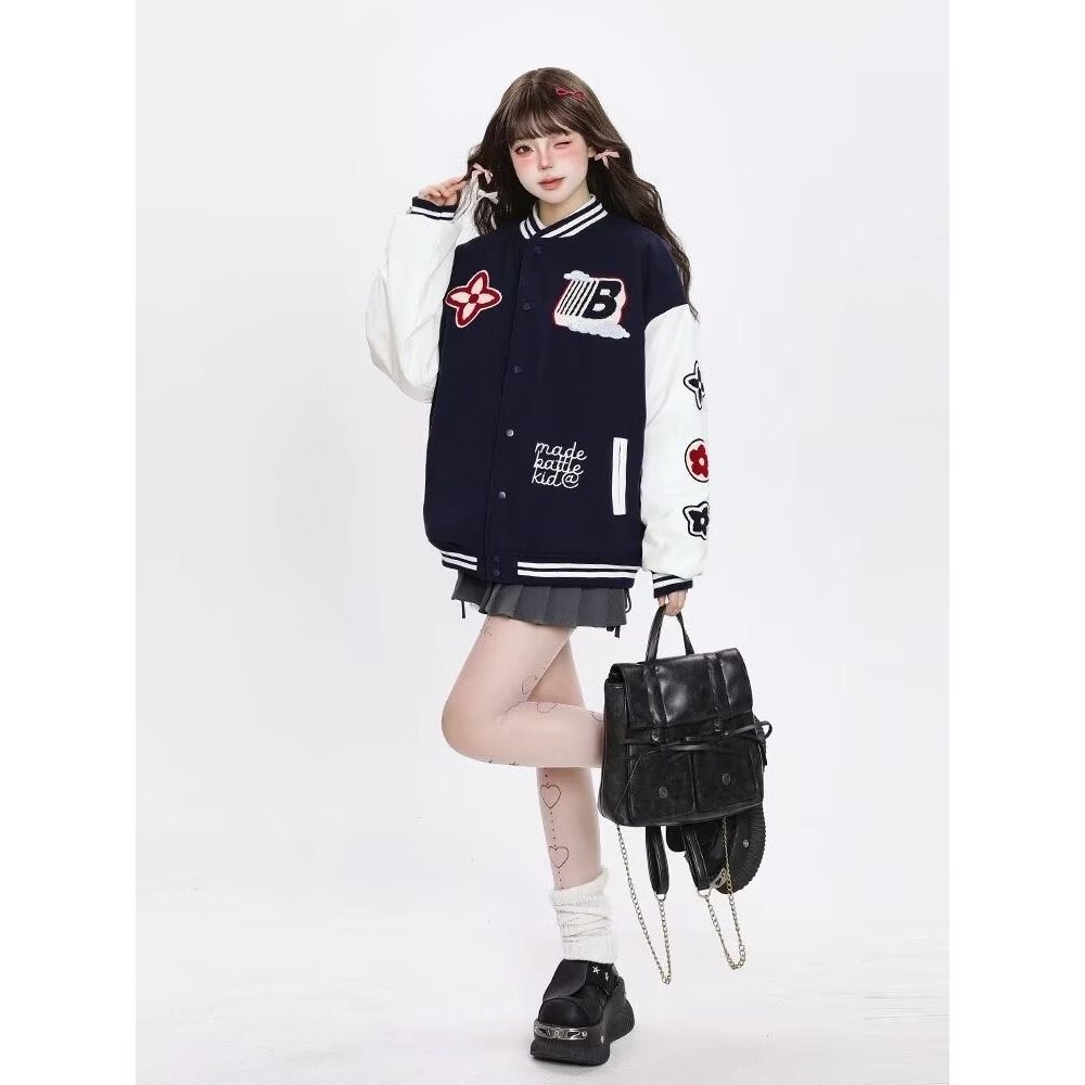 1506A/GM67200/P69复古撞色棒球服外套男女皮袄夹克2,男装夹克,星座1506A