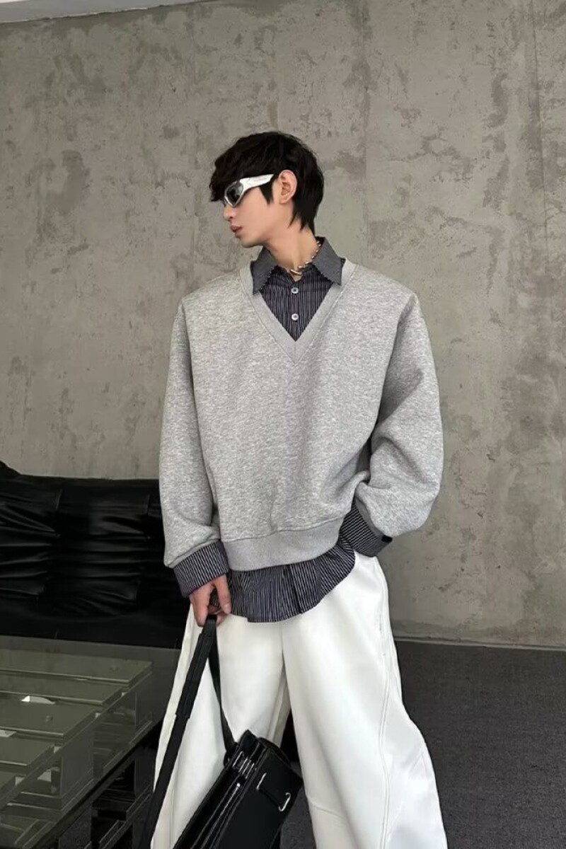 1506A/G81980/P50 Polo衫男刺绣字母美式复古宽松半拉链卫衣潮1图片
