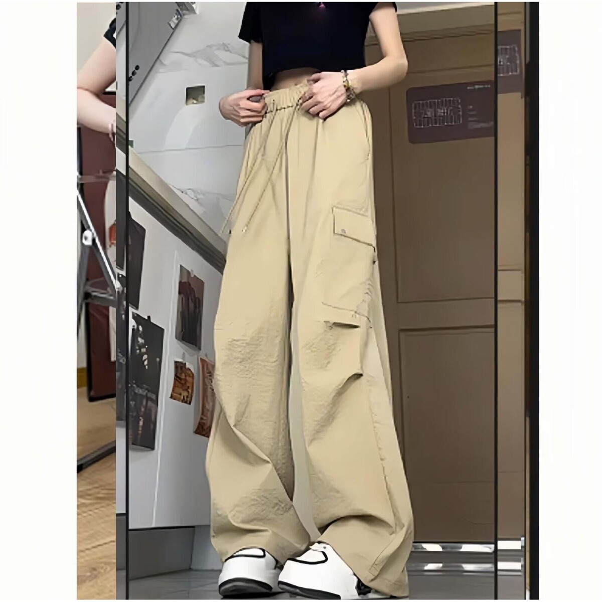 1506A/GM080/P32男宽松直筒休闲裤束脚裤子百搭ins港风潮男裤2