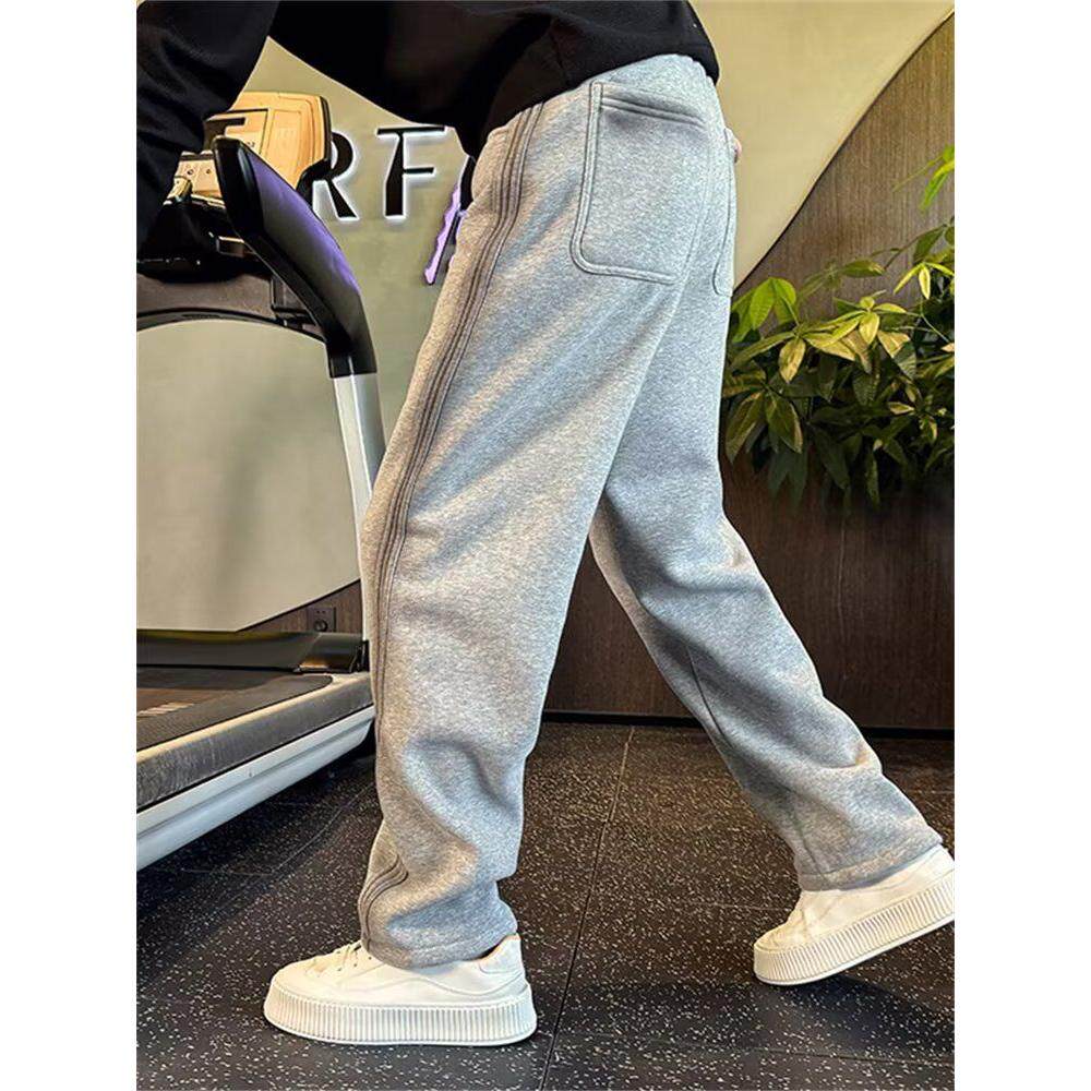 1506A/GY2520/P44春秋简约百搭青年灰色垂感直筒长裤2，男装休闲裤，星座1506A