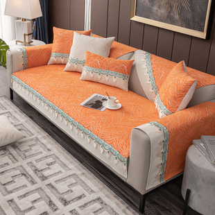 秋冬雪尼尔沙发垫四季通用防滑专用皮坐垫子套罩2024新款全盖布巾