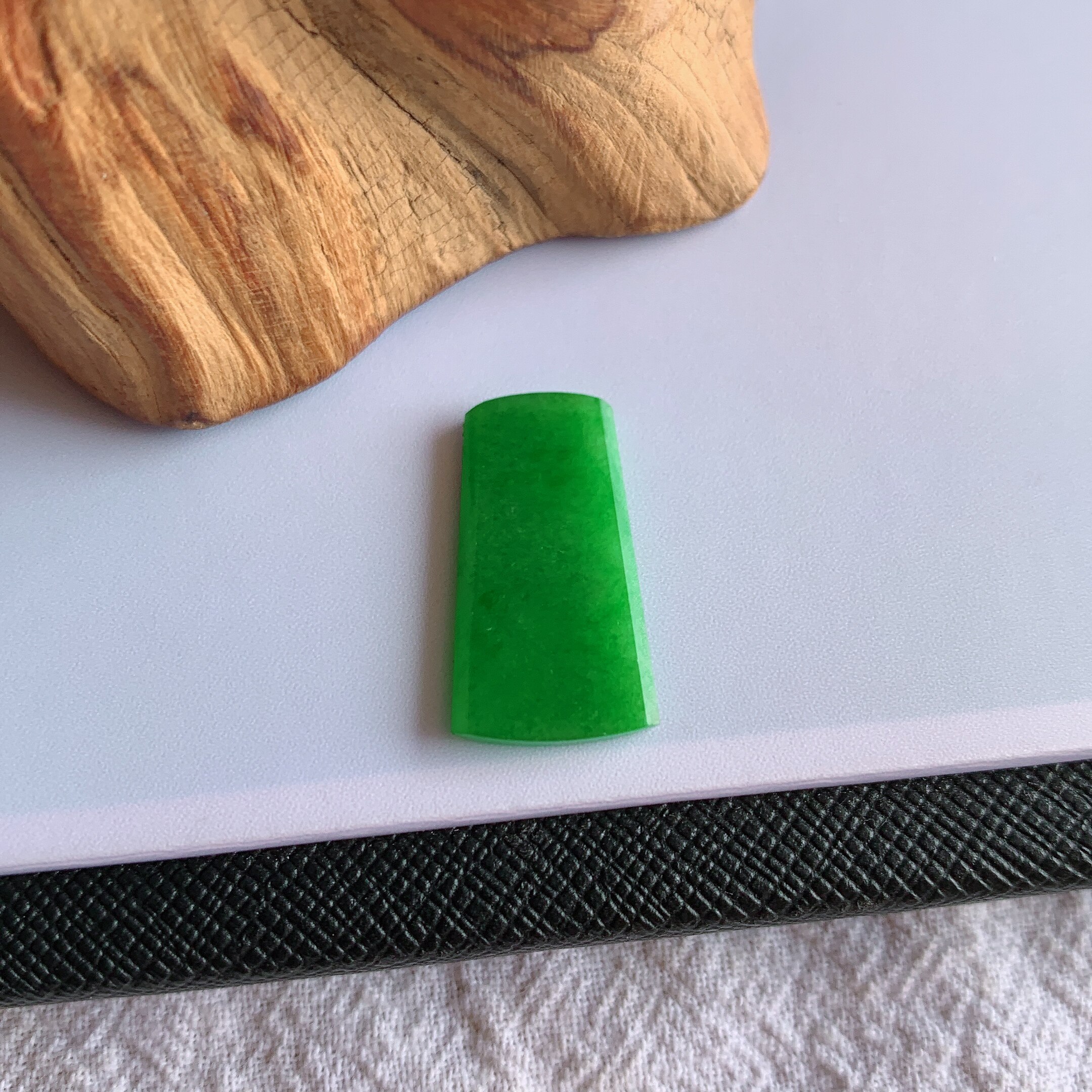 缅甸天然A货翡翠冰糯种满绿无事牌镶嵌件老坑玉无事牌吊坠