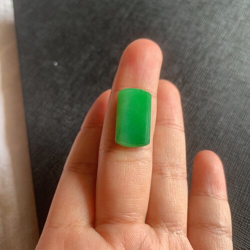 天然A货翡翠冰糯种满绿马鞍镶嵌件