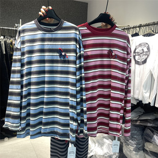 T恤立体小木马宽松内搭打底衫 女粉红撞色条纹长袖 2025冬季 917