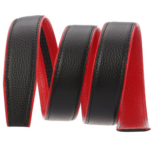 外黑内红自动扣皮带条本命年里红3.5锯齿光带条腰带裤条男纯牛皮