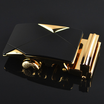 男士自动扣真皮皮带扣头3.5锯齿腰带头子拼色三角自动皮带头潮男