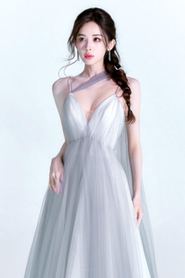 【古力娜扎】同款温柔千金风婚纱礼服吊带连衣裙2026新款气质裙子