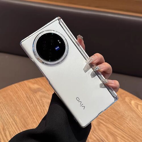 适用于vivoXFold3Pro手机壳XFold3保护套透明中轴XFold5超薄防摔新款男女简约高档硬外壳半包后壳磁吸折叠