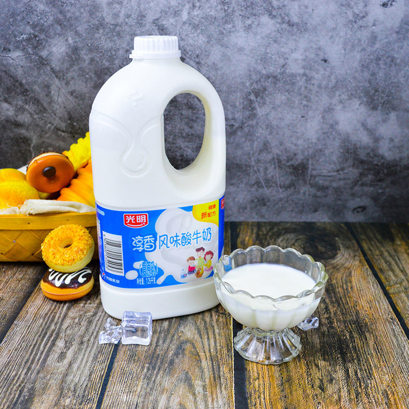 光明淳香大桶酸奶1.25kg*2大桶装益生菌风味发酵乳原味低温
