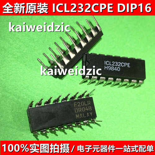 ICL232CPE DIP-16脚 线路驱动器/接收器芯片 通用MAX232CPE