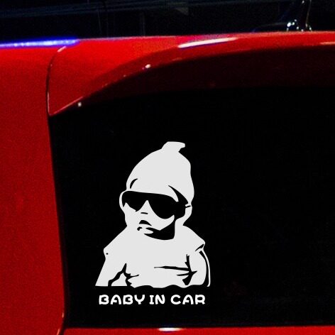 反光警示车贴baby in car名字可改个性定制汽车贴纸贴花