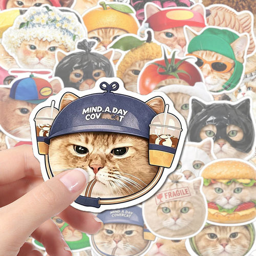 180张猫猫大头贴纸瑞幸联名猫咪表情包mindaday韩国小猫可爱贴画