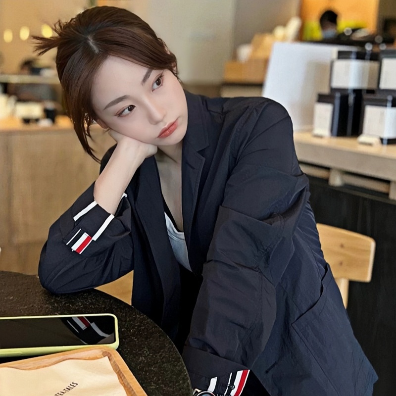 TB学院风春秋季时尚休闲薄款西服