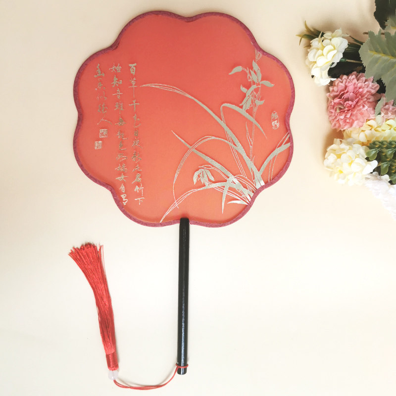 团扇古风古风中年舞蹈扇古典圆扇舞蹈专用圆扇子传统汉服中国风扇