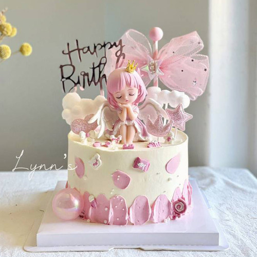 蜜雪儿公主蛋糕装饰摆件生日插件