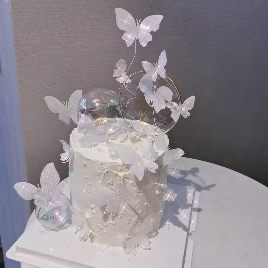 情人节手绘紫色甜品台蛋糕装饰