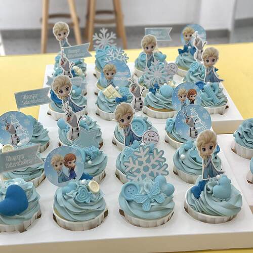 女孩儿童爱莎公主题蛋糕装饰插件