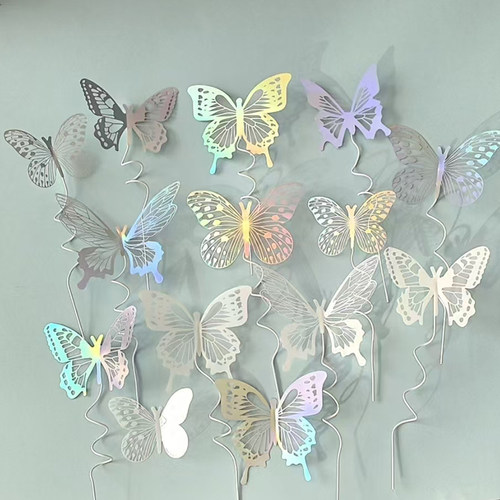 蝴蝶蛋糕装饰插件摆件女神生日