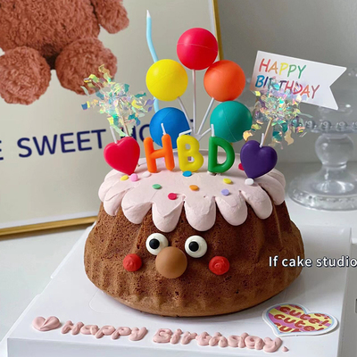 ins蛋糕装饰插件笑脸彩虹HBD生日