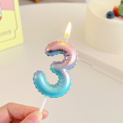 生日渐变数字蜡烛儿童派对摆件