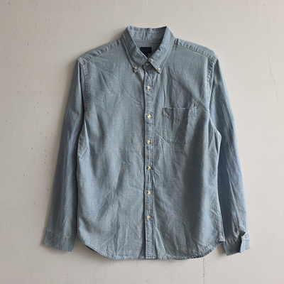 31357胸围110-116男款 美单姐酷 CHAMBRAY SHIRT长袖纯棉牛仔衬衫
