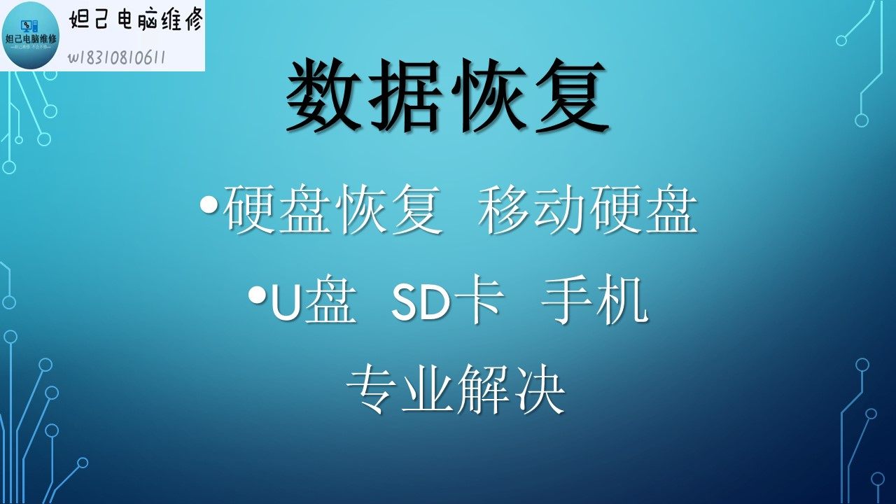 电脑维修数据修复数据恢复 硬盘恢复移动硬盘 U盘 sd卡 手机恢