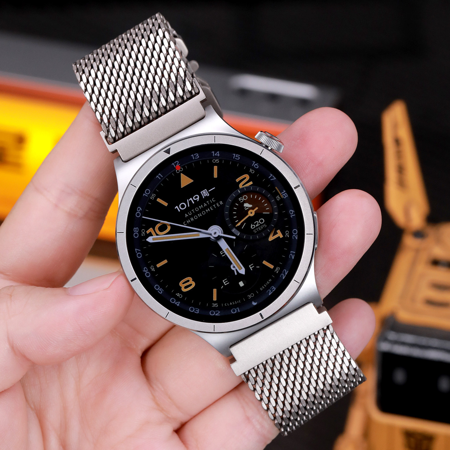 星图适合vivo watch456gt2iqoo代纯钛米兰尼斯手表带降落伞机械快拆扣金属透气回环软男女透气运动个性高级感