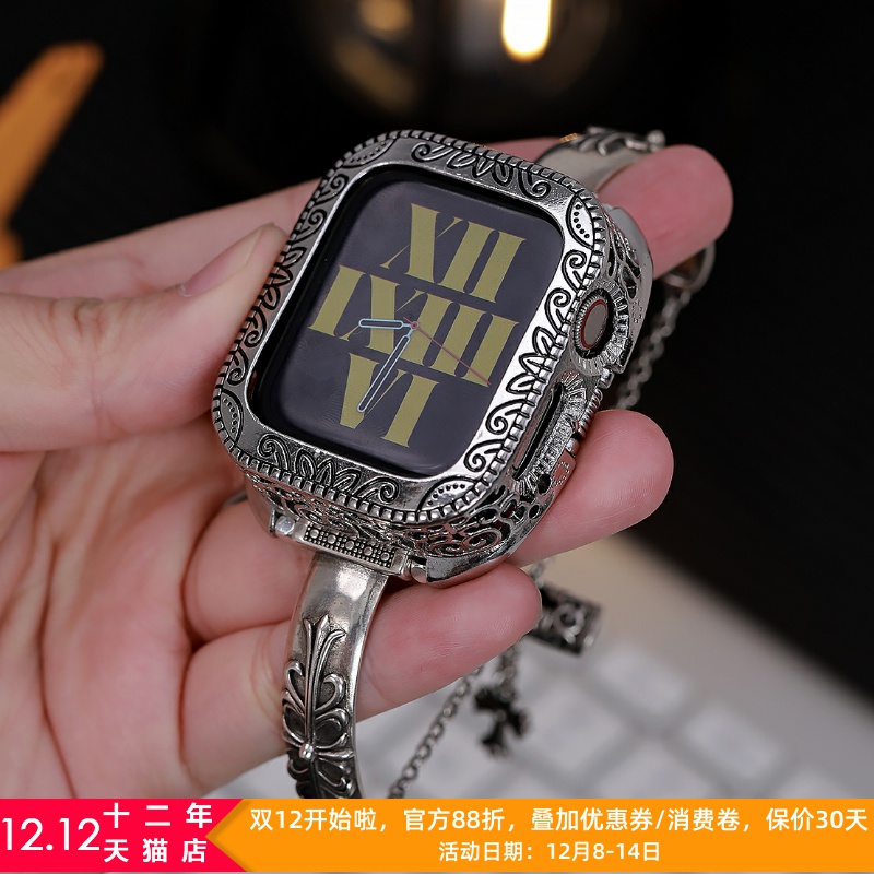 手镯花纹镂空外壳克罗心表带