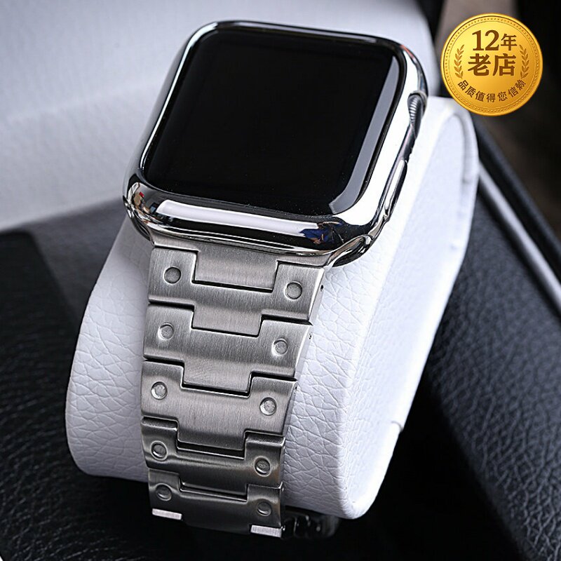星图10代铆钉风格iwatch1234567se8s9手表带apple watch代s链式/44/46/45mm不锈钢保护壳男女新款潮高级ultra