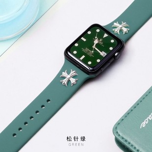 星图适用苹果硅胶67s8手表带3apple watch12女38mm42潮5iwatch4运动44series小香风i透气40可爱41se45ultra49