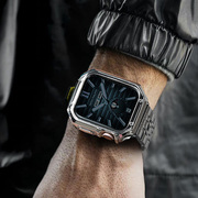 The new star map is suitable for apple watch1234567se stainless steel strap iwatch trendy male 38 apple watch with chain 44/40/38/42 breathable black suit series female ins innovation