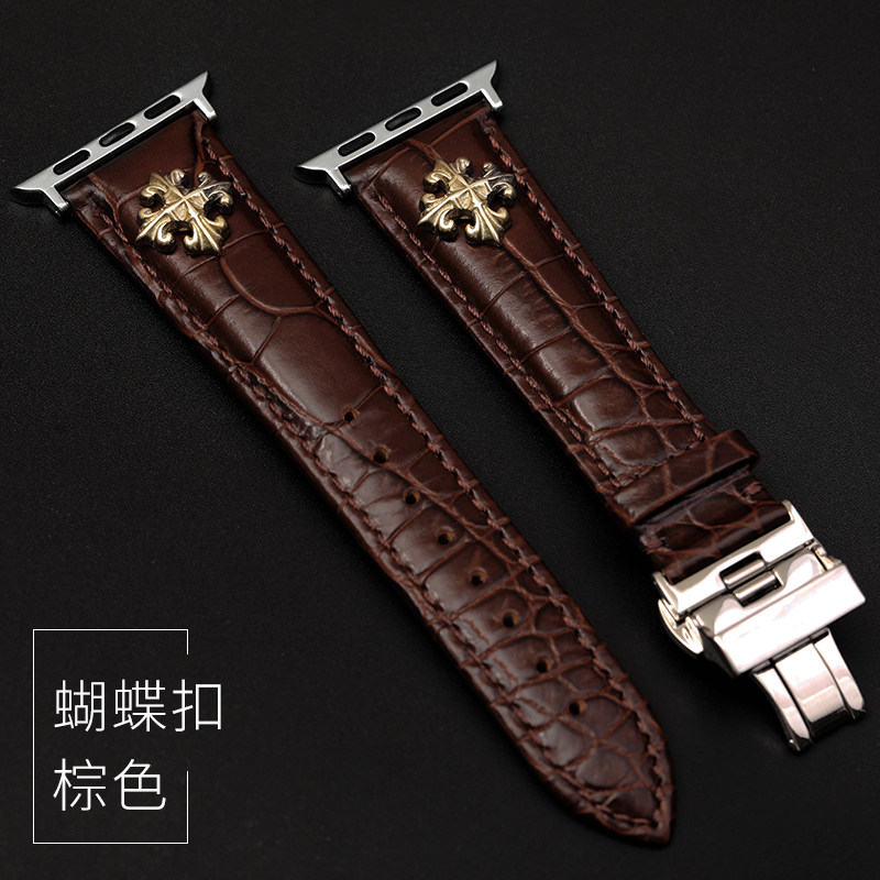 星图适用真皮鳄鱼纹不锈钢蝴蝶扣苹果apple watch356s89手表带mm42se金属iwatch4男44铆钉740oppo41机械ultra高性价比高么？