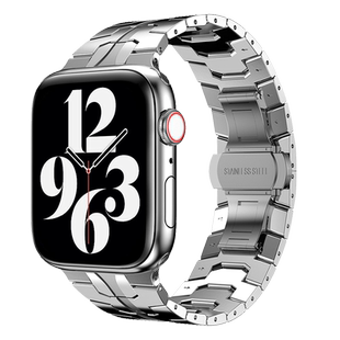 星图49苹果手表带iwatch1234567SE8s9金属不锈钢商务男女iwatch38/40/41/45/44/42mm高级个性创意ins风ultra