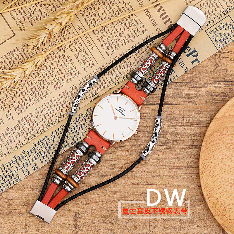 星图适用dw丹尼尔卡西复古手表带