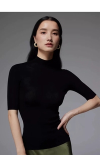 【镇店之宝】可机洗100%美丽诺羊毛半高领中袖长袖精纺扬子纱短袖