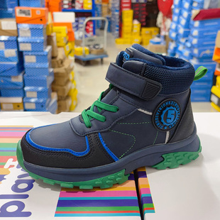 出口俄罗斯外贸男女童冬季棉鞋短毛绒二棉保暖加厚防滑耐磨运动鞋