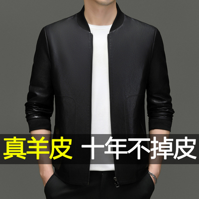 海宁真皮皮衣男士休闲皮外套