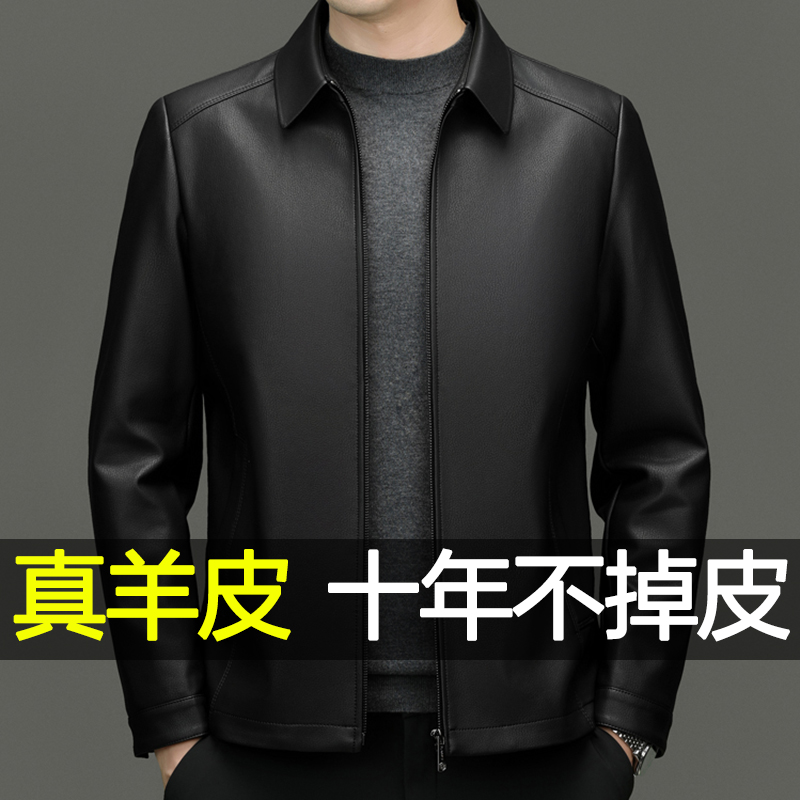 海宁真皮皮衣男短款皮外套