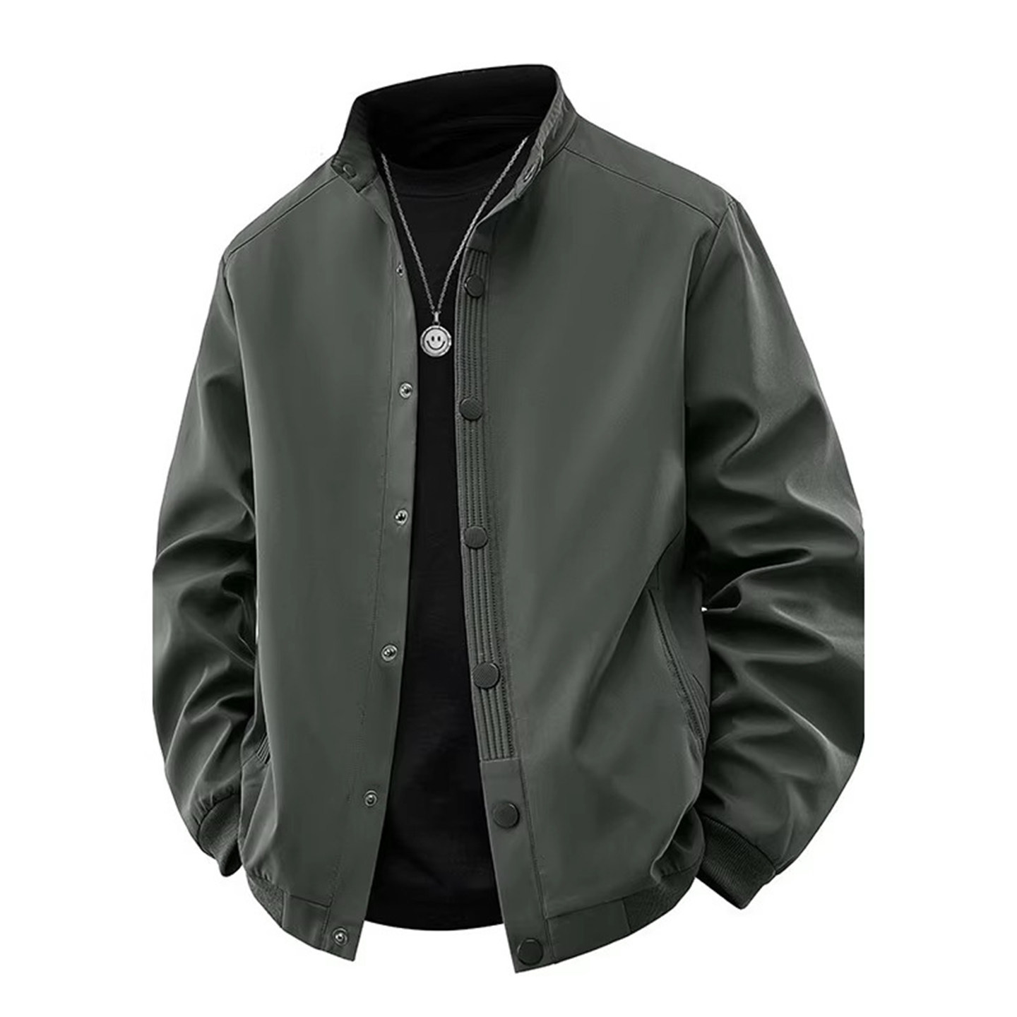 玟若服饰飞行员外套2026春秋新款夹克休闲立领拉链上衣高级感男装