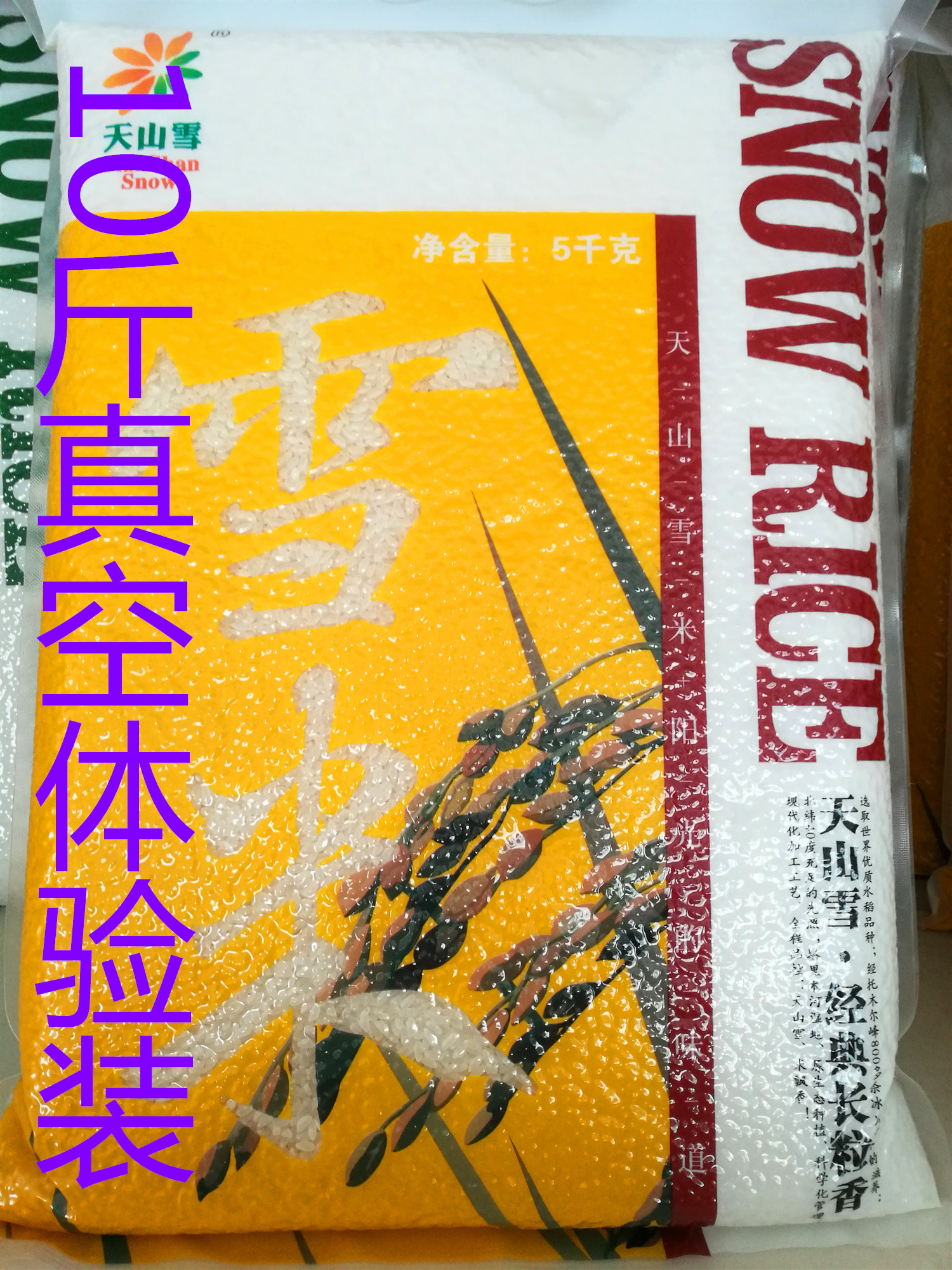 正宗新疆源产地发货温宿精品体验装天山雪长粒香粳米新米10斤包邮