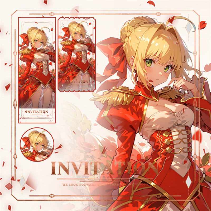 Fate/EXTRA 花瓣 尼禄二次元周边徽章吧唧谷子票根镭射票