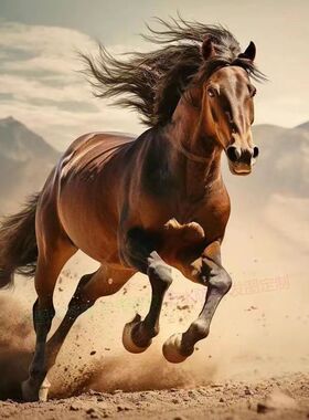马到成功贴画一马当先客厅自粘贴画古风复古防水贴画疤不干胶贴纸
