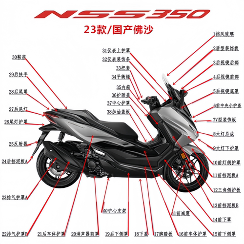 佛沙NSS350全车外壳大灯反光镜