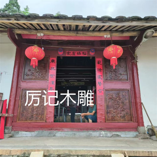 东阳木雕实木雕花板春夏秋冬祠堂大门隔板玄关屏风浮雕中式定制